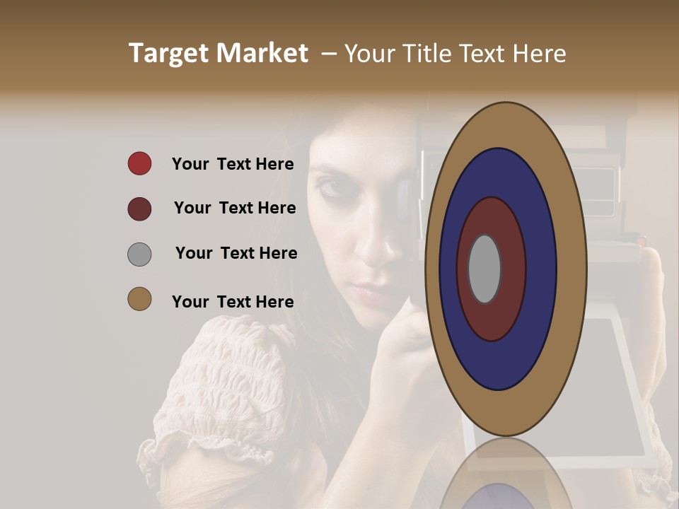 Old-Fashioned: Girl Taking A Picture With An Old Instant Photo PowerPoint Template