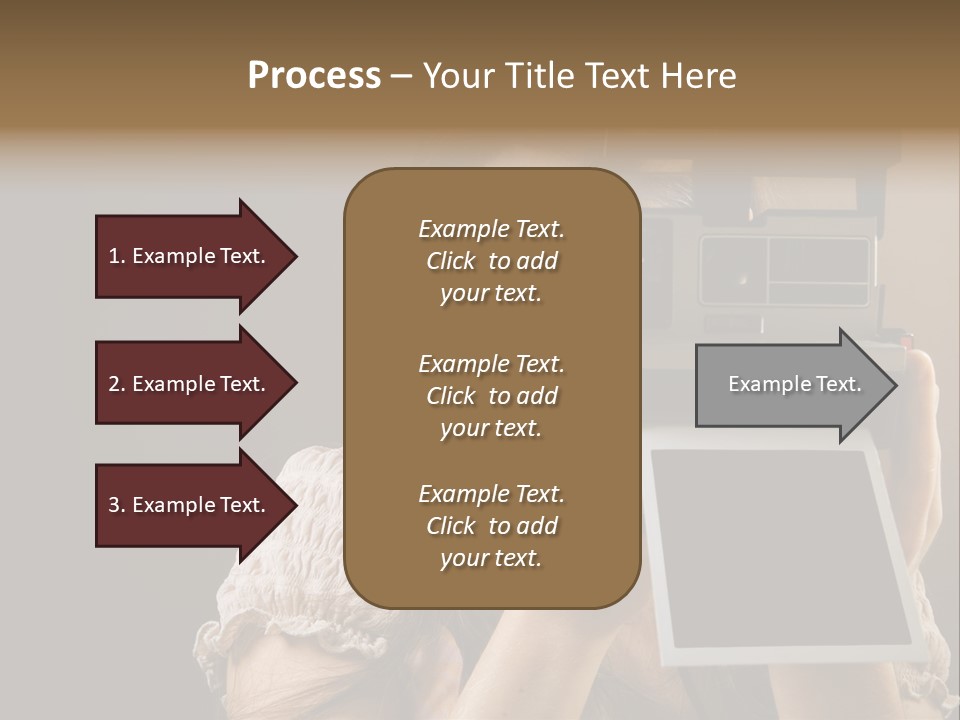 Old-Fashioned: Girl Taking A Picture With An Old Instant Photo PowerPoint Template