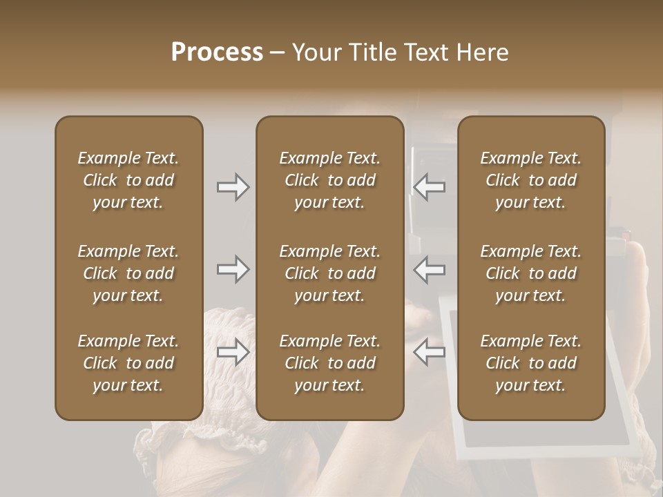 Old-Fashioned: Girl Taking A Picture With An Old Instant Photo PowerPoint Template