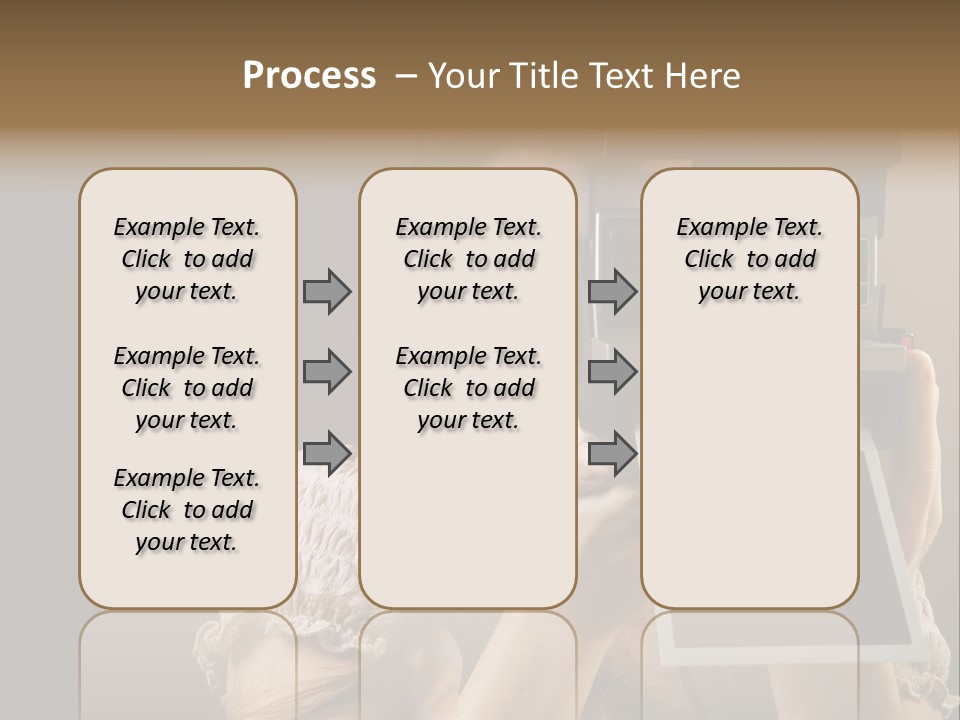 Old-Fashioned: Girl Taking A Picture With An Old Instant Photo PowerPoint Template