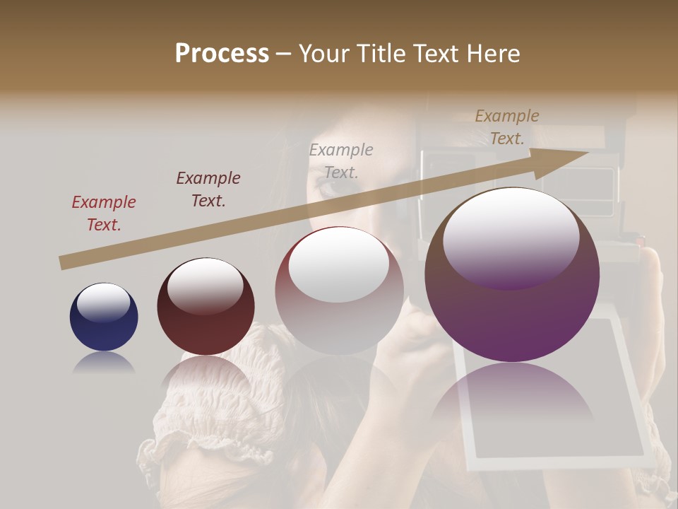 Old-Fashioned: Girl Taking A Picture With An Old Instant Photo PowerPoint Template