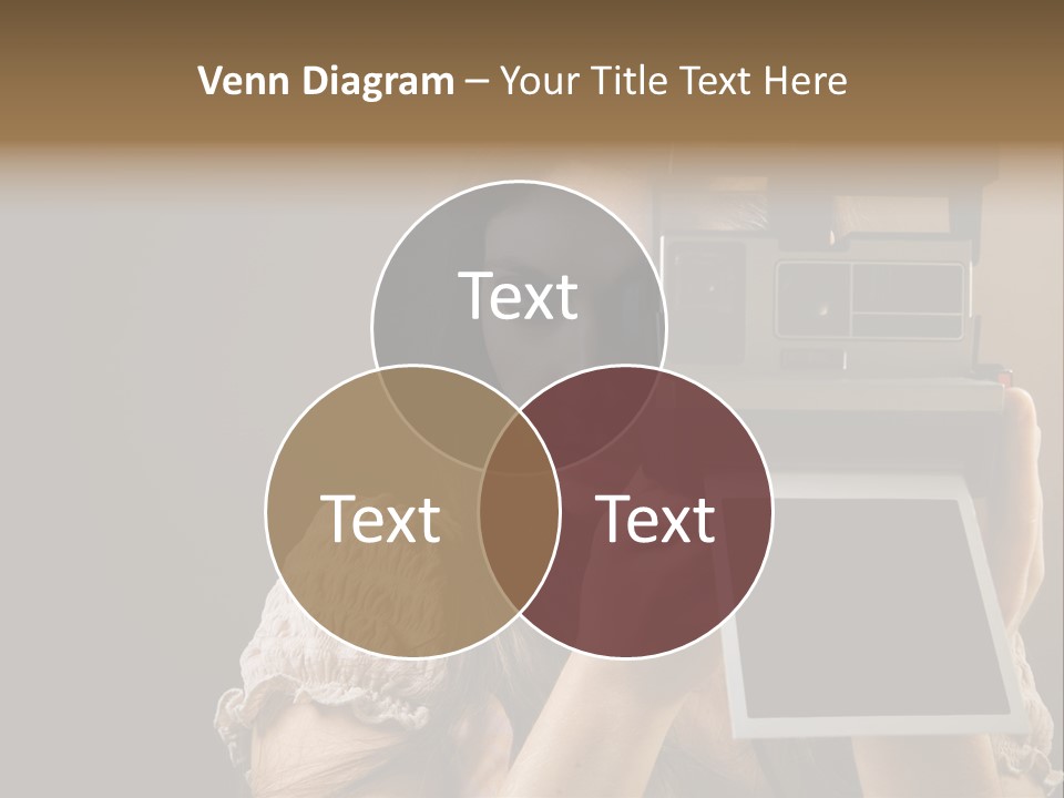 Old-Fashioned: Girl Taking A Picture With An Old Instant Photo PowerPoint Template