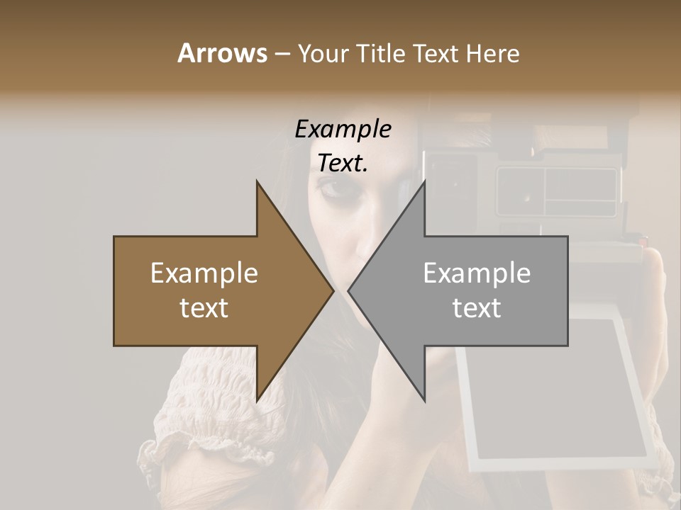 Old-Fashioned: Girl Taking A Picture With An Old Instant Photo PowerPoint Template