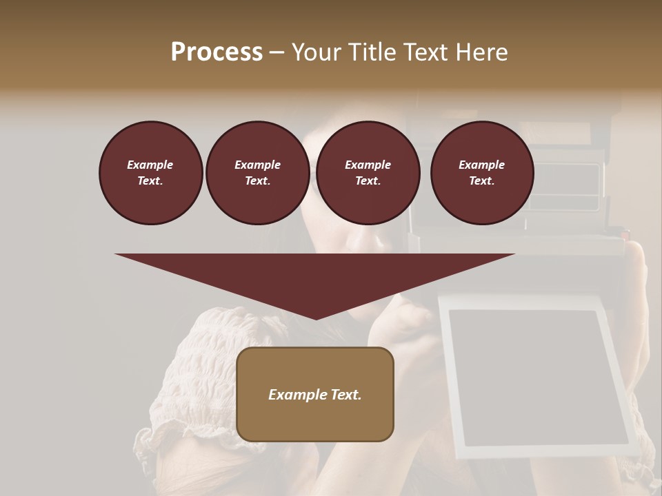 Old-Fashioned: Girl Taking A Picture With An Old Instant Photo PowerPoint Template