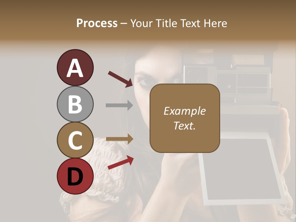 Old-Fashioned: Girl Taking A Picture With An Old Instant Photo PowerPoint Template