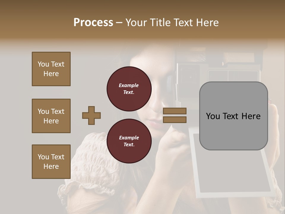 Old-Fashioned: Girl Taking A Picture With An Old Instant Photo PowerPoint Template