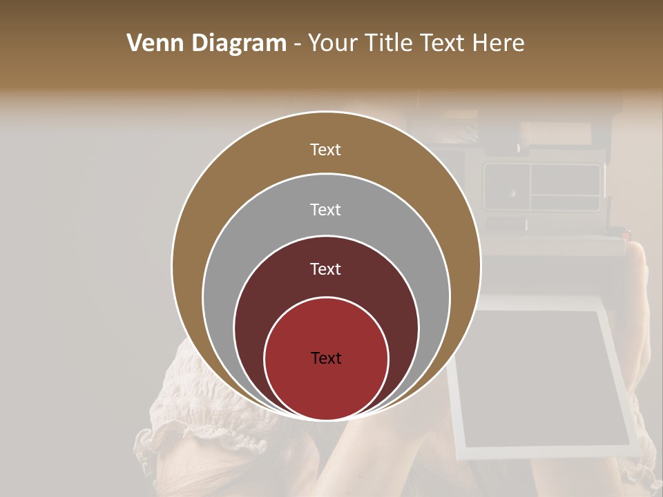 Old-Fashioned: Girl Taking A Picture With An Old Instant Photo PowerPoint Template