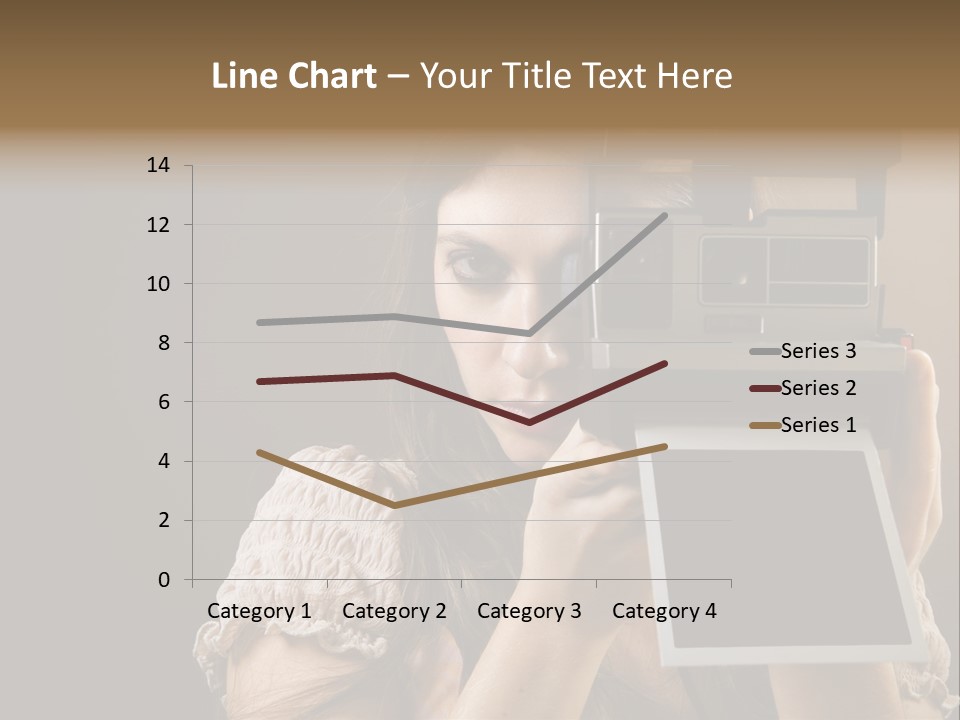 Old-Fashioned: Girl Taking A Picture With An Old Instant Photo PowerPoint Template