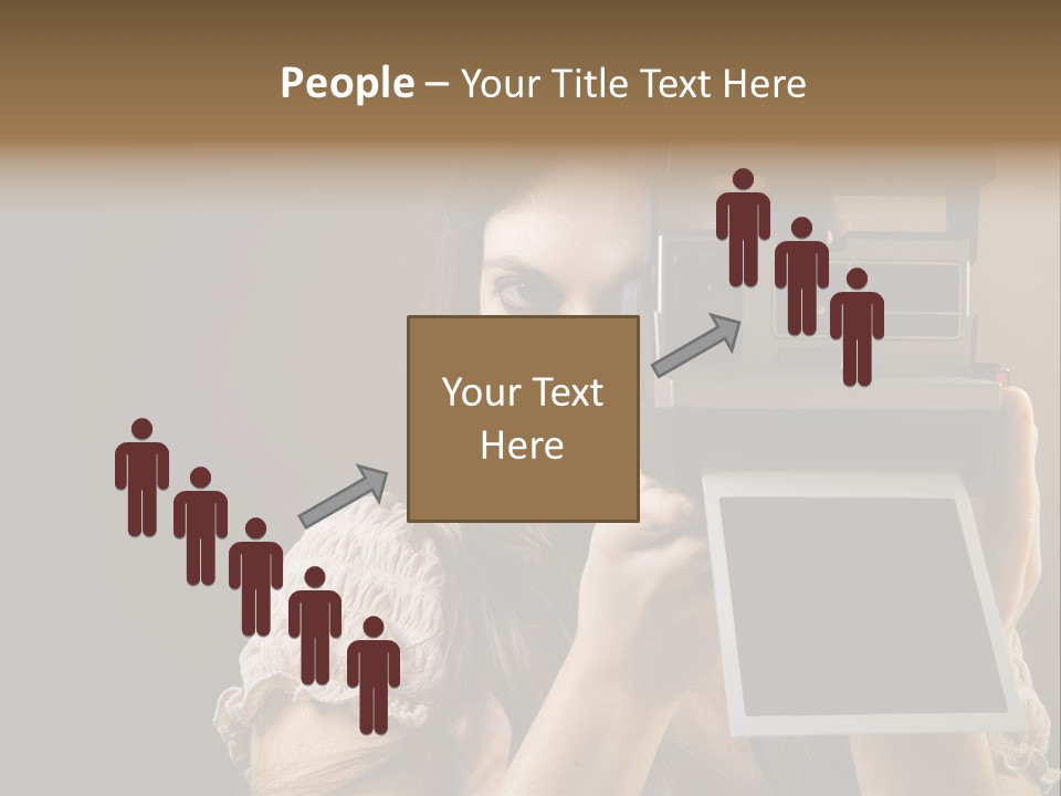 Old-Fashioned: Girl Taking A Picture With An Old Instant Photo PowerPoint Template