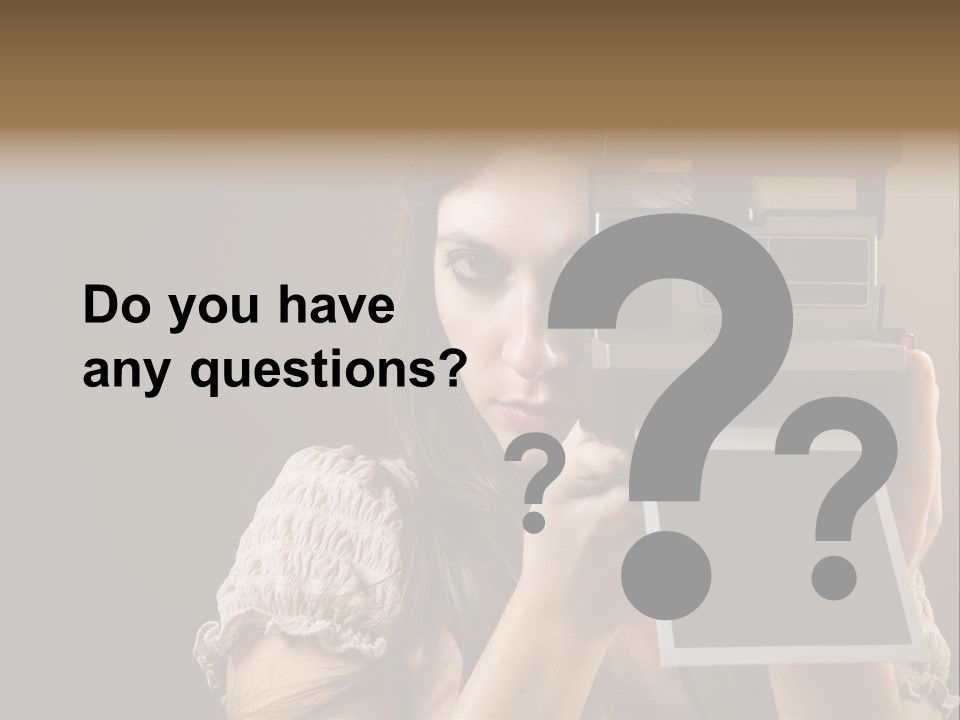 Old-Fashioned: Girl Taking A Picture With An Old Instant Photo PowerPoint Template