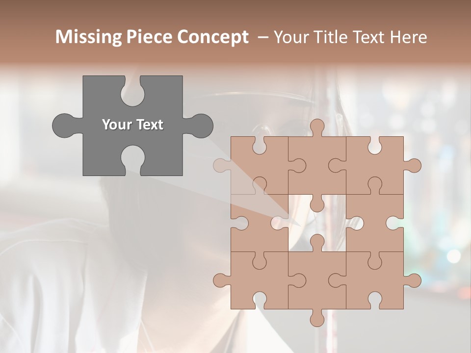 Adorable Girl Studying In The School A Over White Background PowerPoint Template