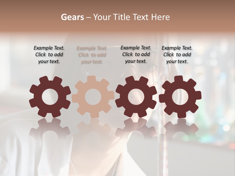 Adorable Girl Studying In The School A Over White Background PowerPoint Template