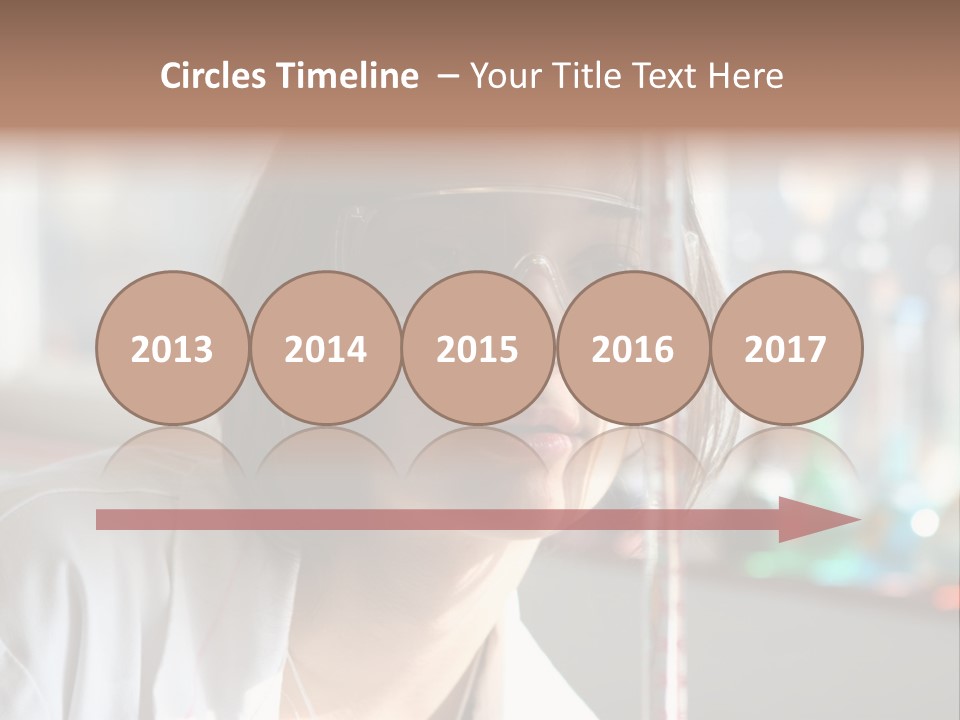 Adorable Girl Studying In The School A Over White Background PowerPoint Template