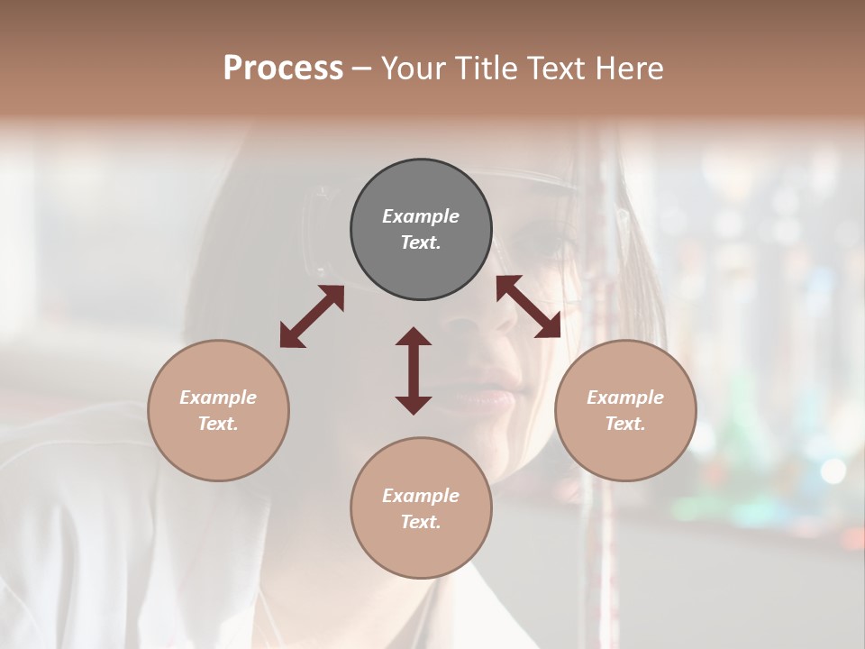 Adorable Girl Studying In The School A Over White Background PowerPoint Template