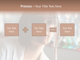 Adorable Girl Studying In The School A Over White Background PowerPoint Template