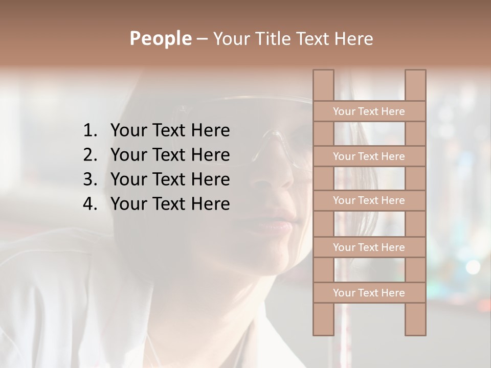 Adorable Girl Studying In The School A Over White Background PowerPoint Template