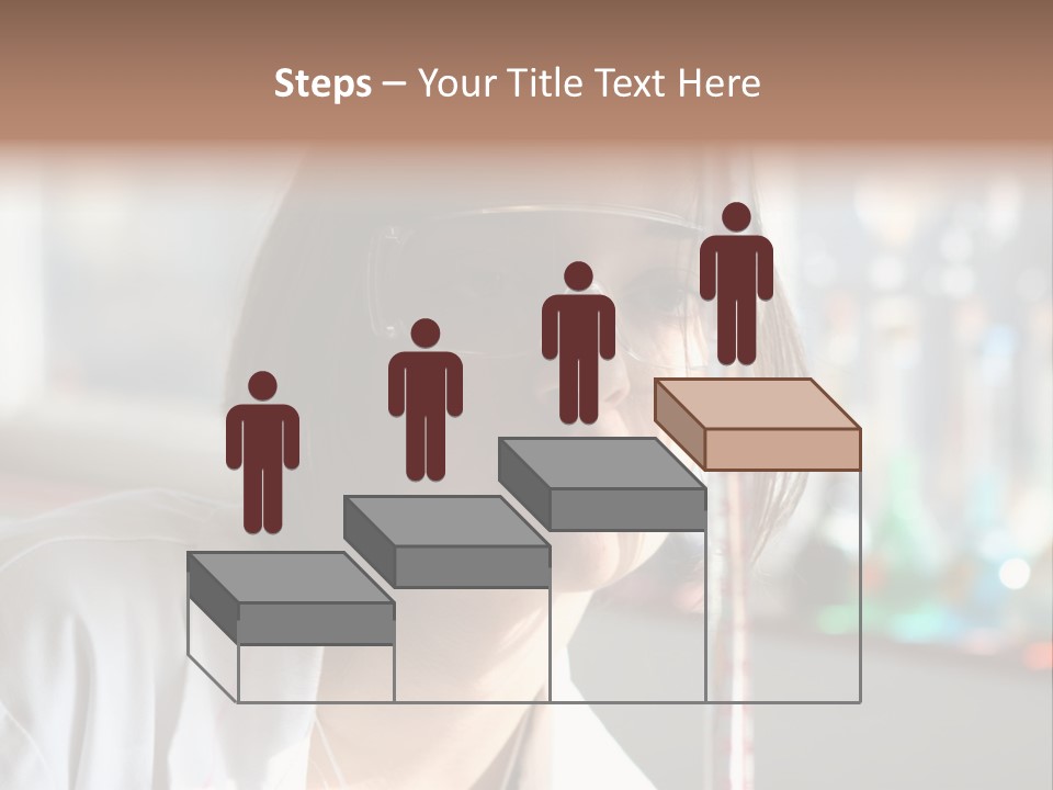 Adorable Girl Studying In The School A Over White Background PowerPoint Template