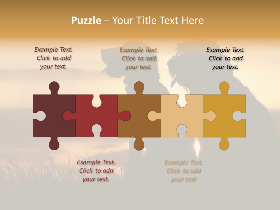 A Couple Of Dogs Sitting On Top Of A Grass Covered Field PowerPoint Template