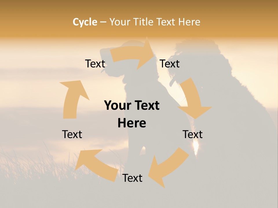 A Couple Of Dogs Sitting On Top Of A Grass Covered Field PowerPoint Template