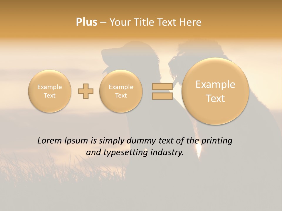 A Couple Of Dogs Sitting On Top Of A Grass Covered Field PowerPoint Template