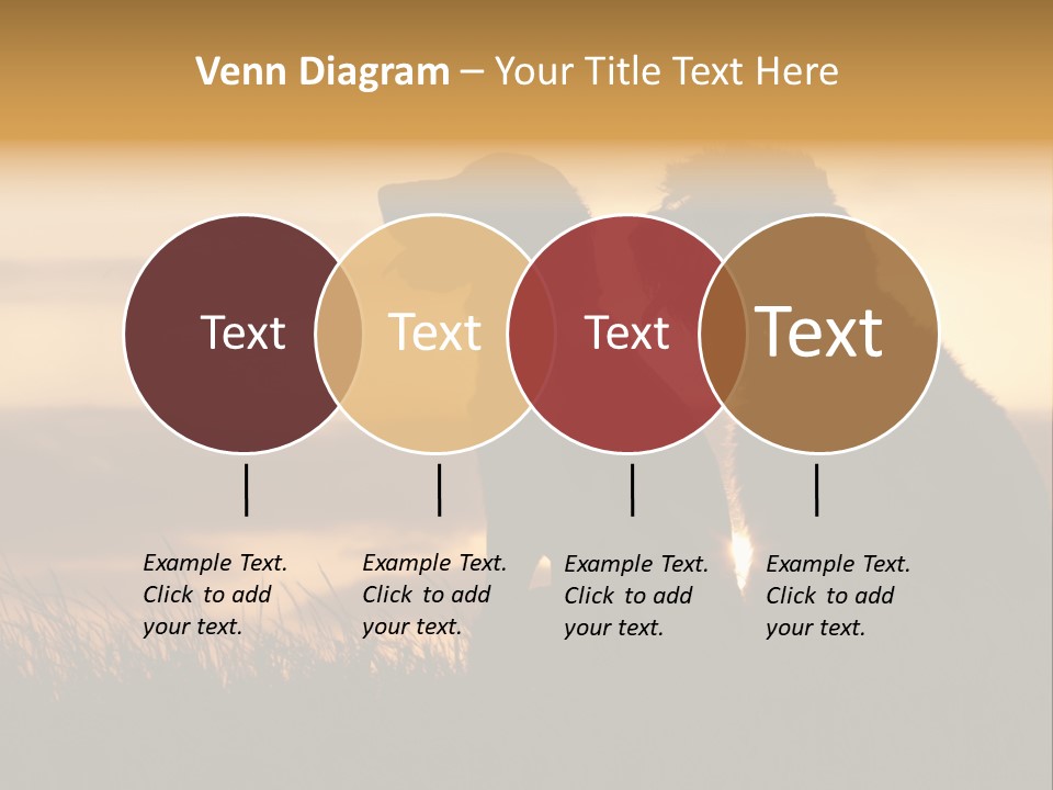 A Couple Of Dogs Sitting On Top Of A Grass Covered Field PowerPoint Template