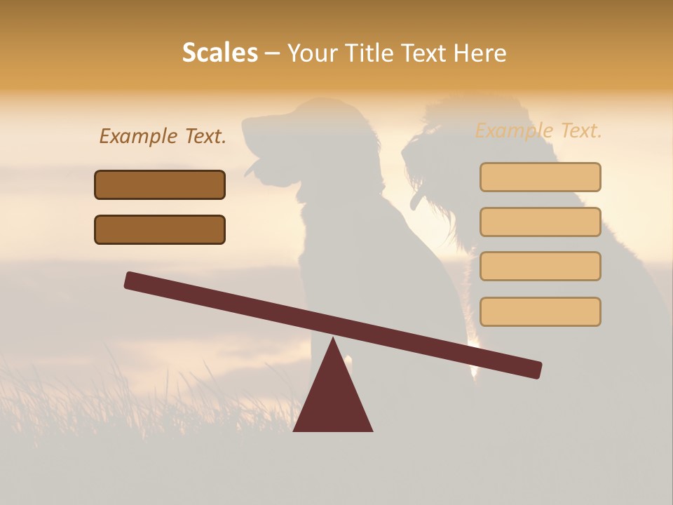 A Couple Of Dogs Sitting On Top Of A Grass Covered Field PowerPoint Template
