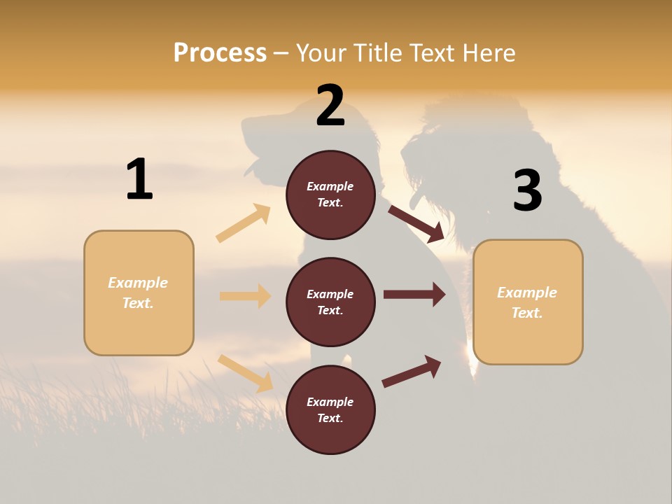 A Couple Of Dogs Sitting On Top Of A Grass Covered Field PowerPoint Template