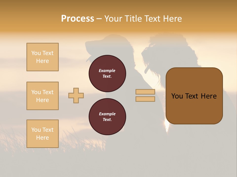 A Couple Of Dogs Sitting On Top Of A Grass Covered Field PowerPoint Template