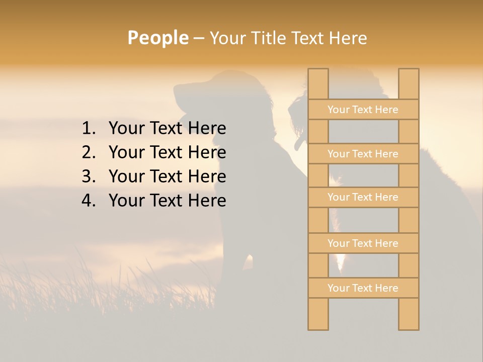 A Couple Of Dogs Sitting On Top Of A Grass Covered Field PowerPoint Template