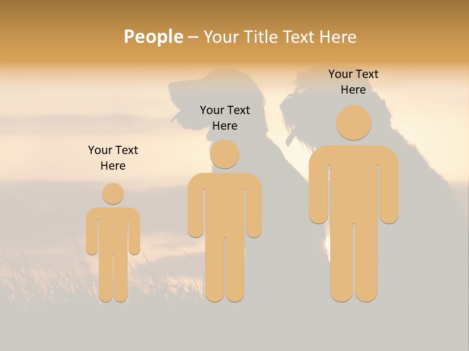 A Couple Of Dogs Sitting On Top Of A Grass Covered Field PowerPoint Template