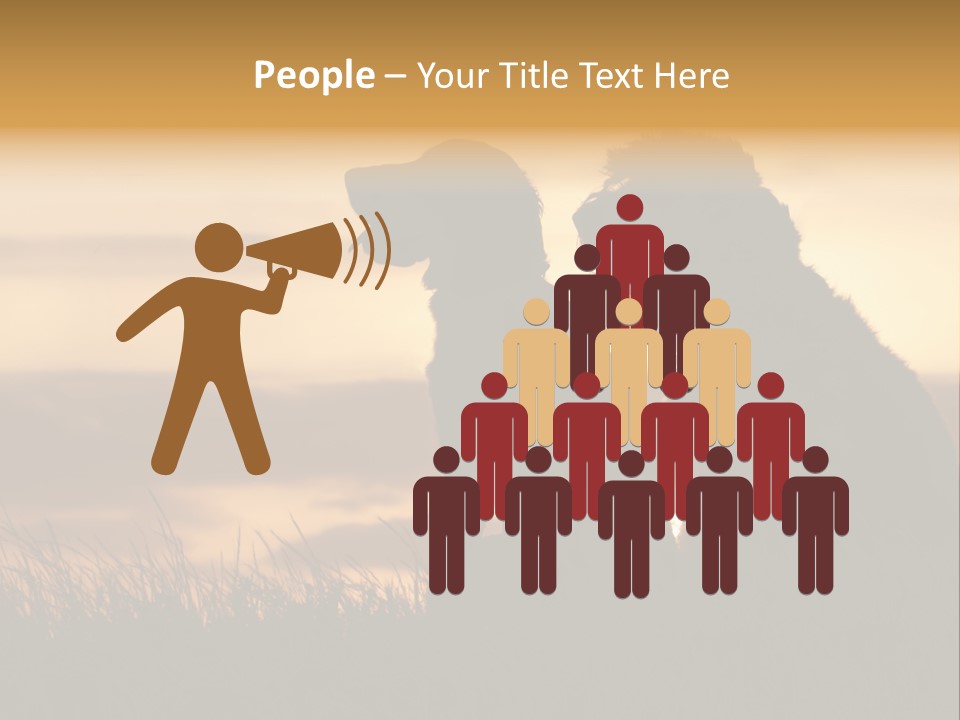 A Couple Of Dogs Sitting On Top Of A Grass Covered Field PowerPoint Template