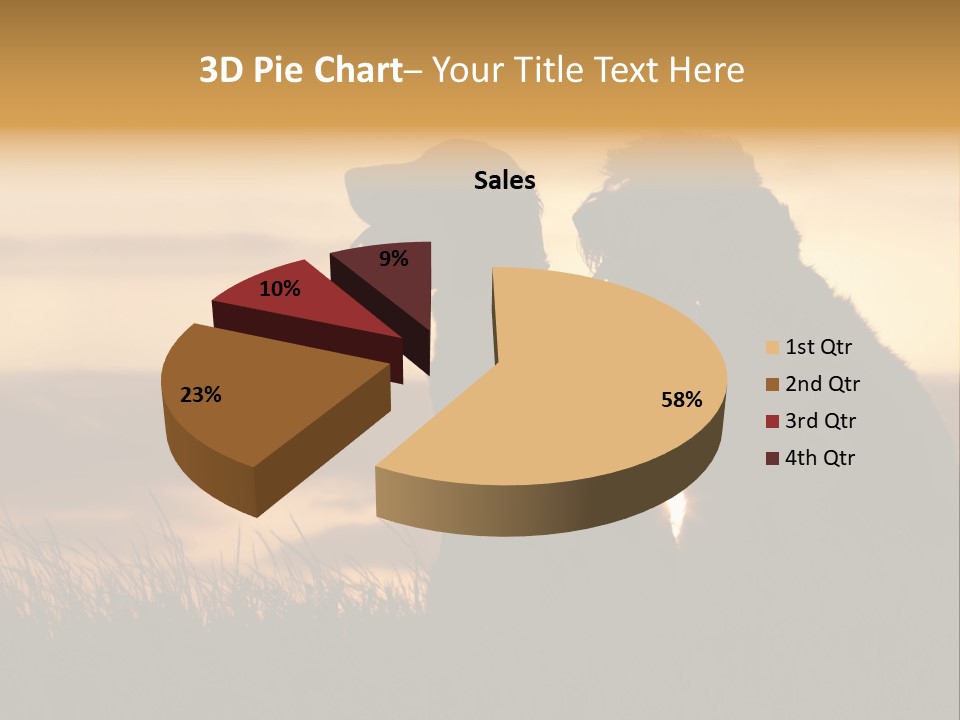 A Couple Of Dogs Sitting On Top Of A Grass Covered Field PowerPoint Template