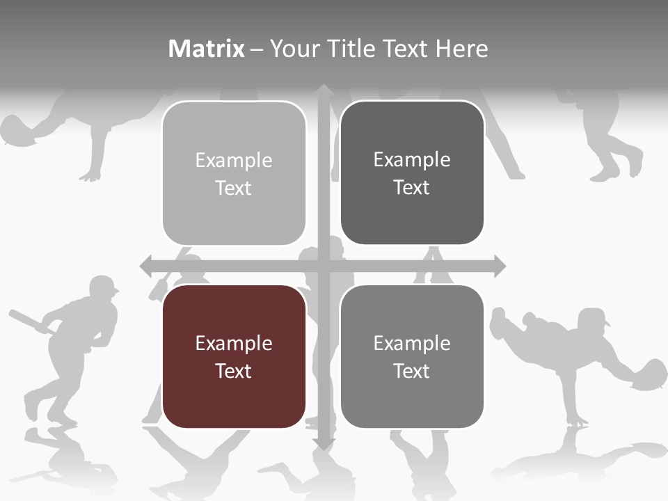 Baseball Silhouettes And Reflections Stock Vector Illustration: PowerPoint Template