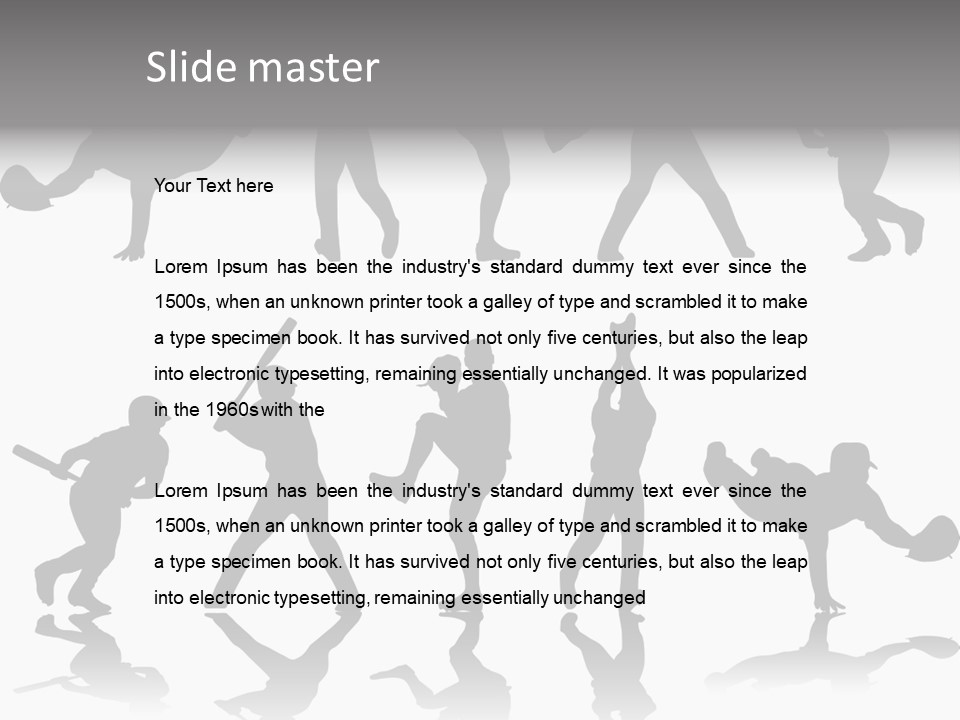 Baseball Silhouettes And Reflections Stock Vector Illustration: PowerPoint Template