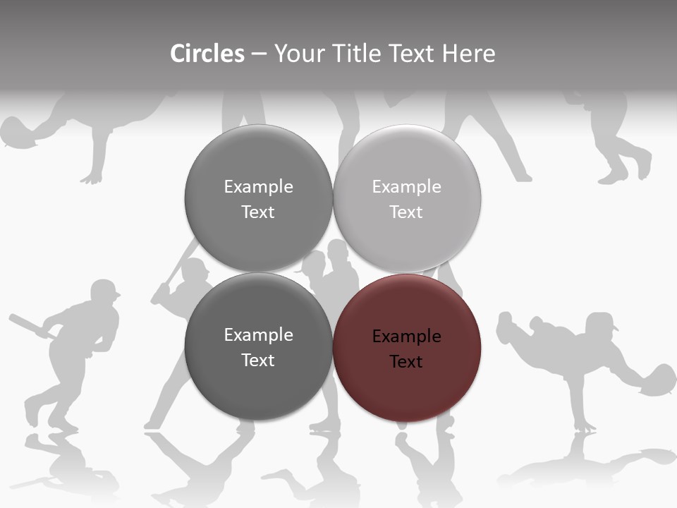 Baseball Silhouettes And Reflections Stock Vector Illustration: PowerPoint Template