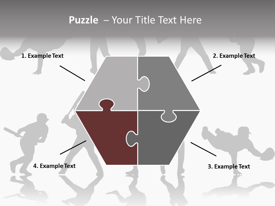 Baseball Silhouettes And Reflections Stock Vector Illustration: PowerPoint Template