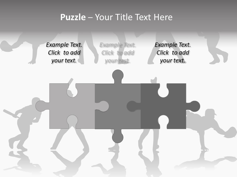 Baseball Silhouettes And Reflections Stock Vector Illustration: PowerPoint Template