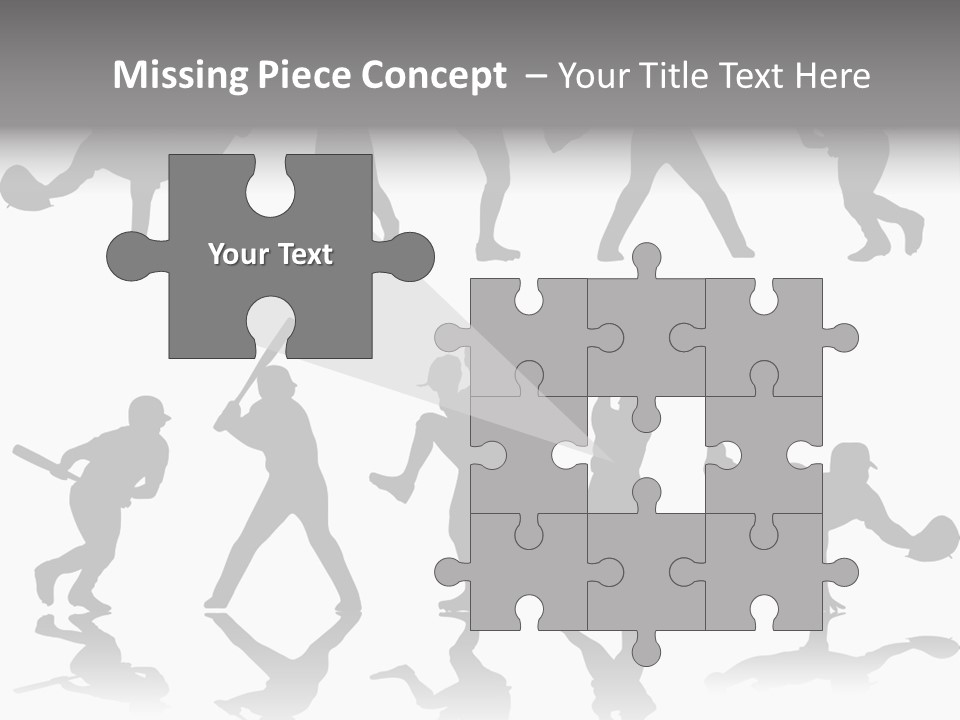 Baseball Silhouettes And Reflections Stock Vector Illustration: PowerPoint Template