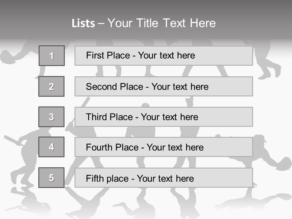 Baseball Silhouettes And Reflections Stock Vector Illustration: PowerPoint Template