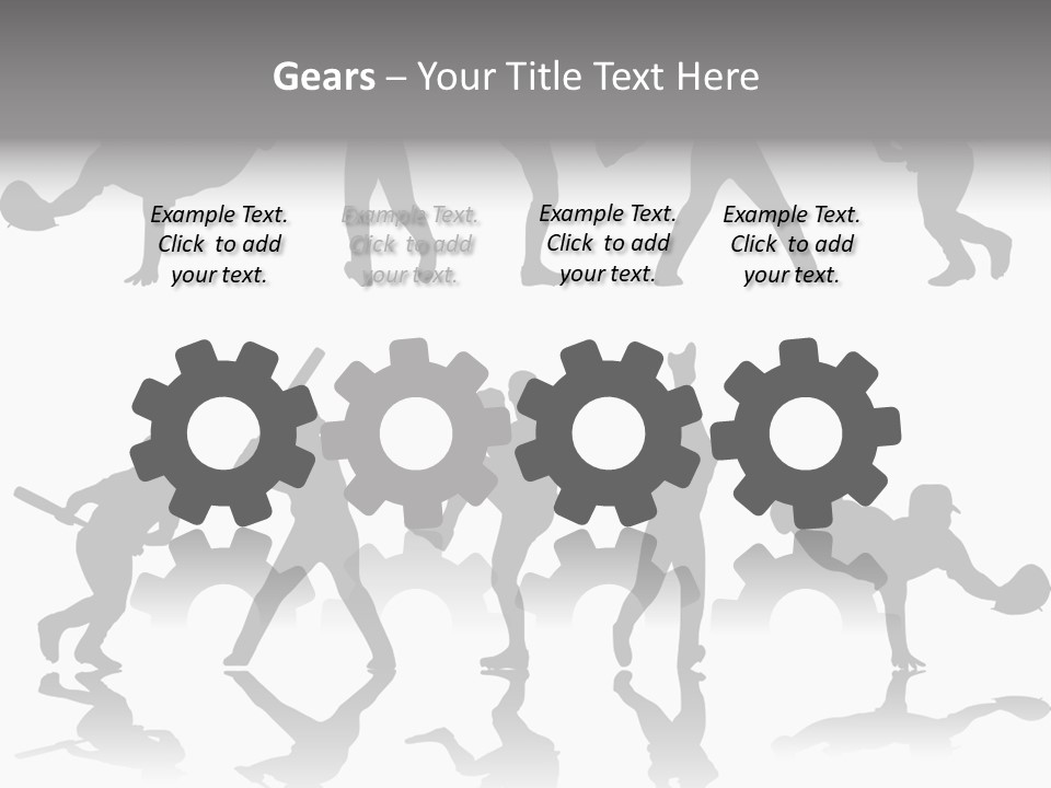 Baseball Silhouettes And Reflections Stock Vector Illustration: PowerPoint Template