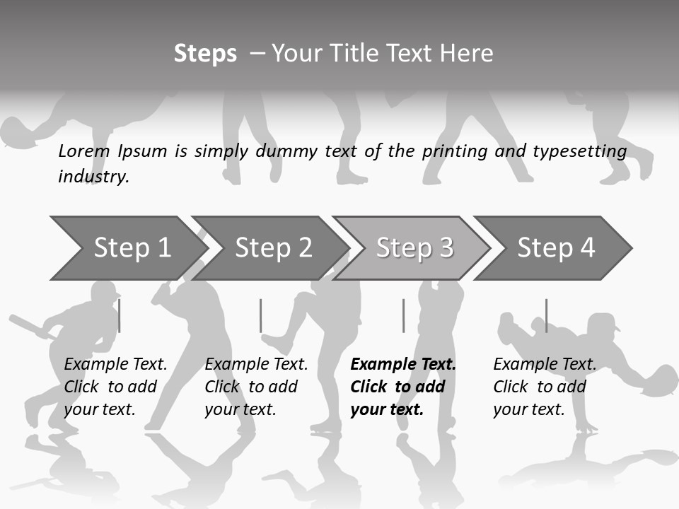 Baseball Silhouettes And Reflections Stock Vector Illustration: PowerPoint Template