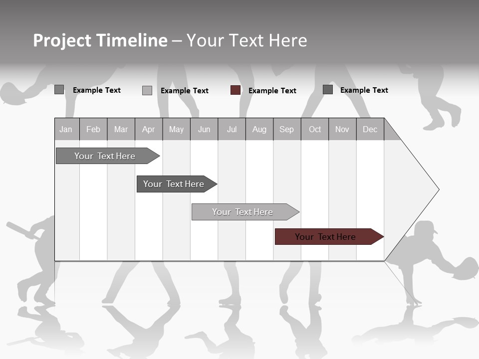 Baseball Silhouettes And Reflections Stock Vector Illustration: PowerPoint Template