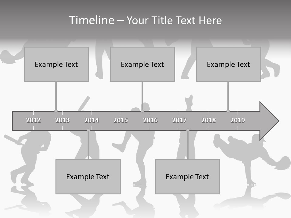 Baseball Silhouettes And Reflections Stock Vector Illustration: PowerPoint Template