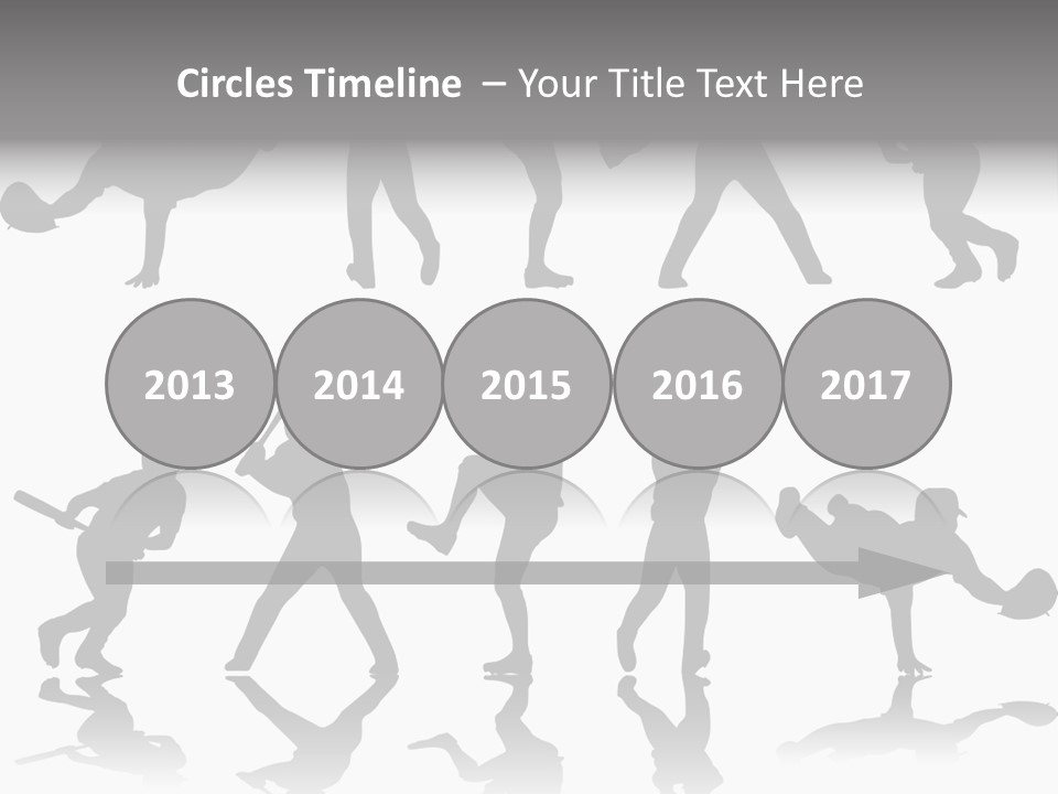 Baseball Silhouettes And Reflections Stock Vector Illustration: PowerPoint Template