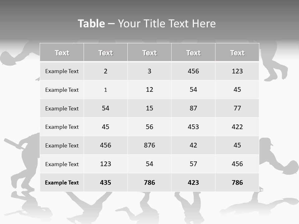 Baseball Silhouettes And Reflections Stock Vector Illustration: PowerPoint Template