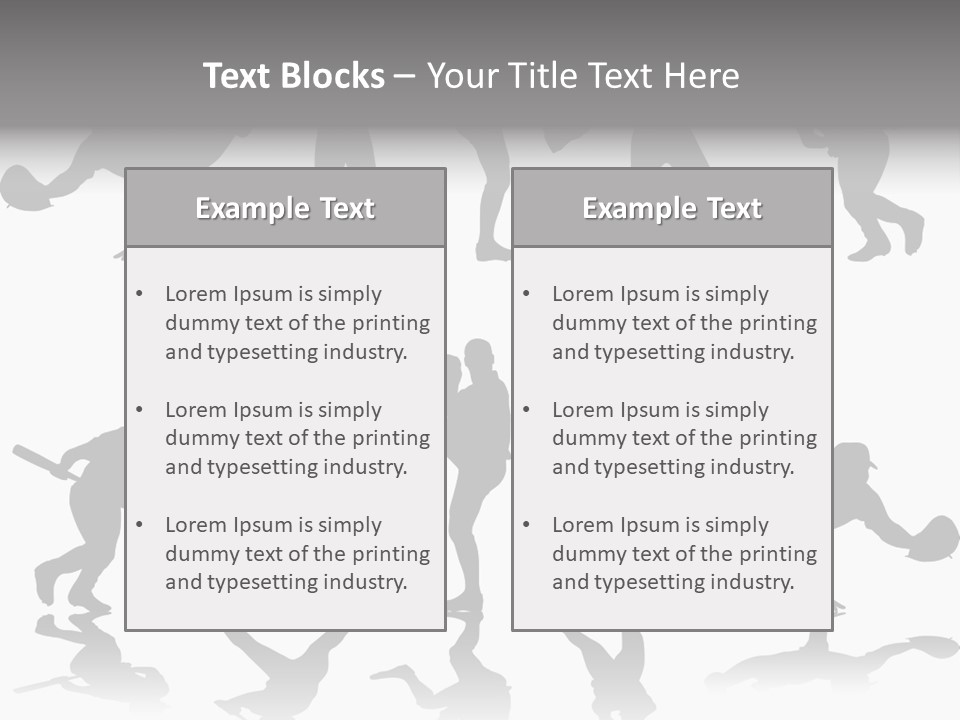 Baseball Silhouettes And Reflections Stock Vector Illustration: PowerPoint Template