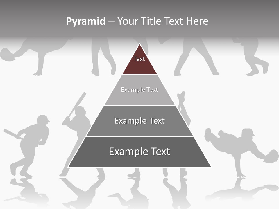 Baseball Silhouettes And Reflections Stock Vector Illustration: PowerPoint Template