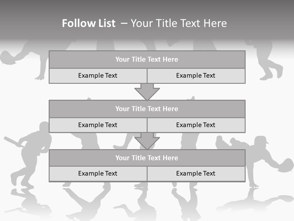 Baseball Silhouettes And Reflections Stock Vector Illustration: PowerPoint Template