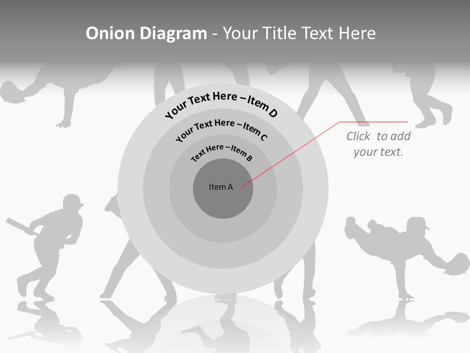 Baseball Silhouettes And Reflections Stock Vector Illustration: PowerPoint Template
