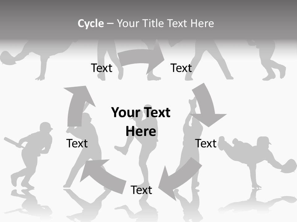 Baseball Silhouettes And Reflections Stock Vector Illustration: PowerPoint Template